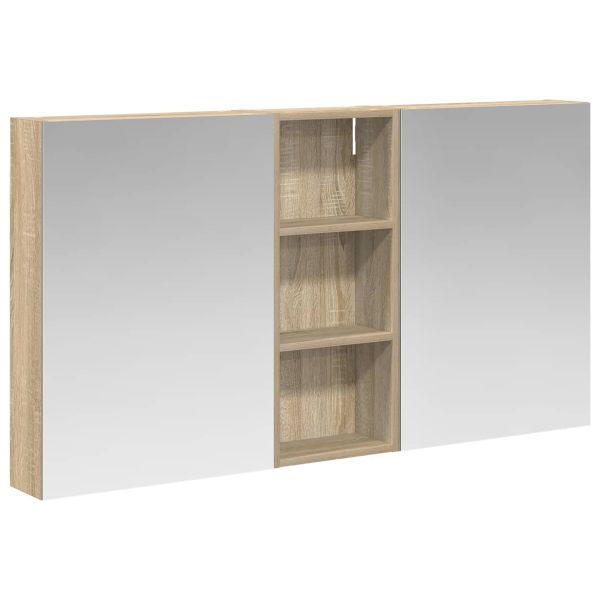 Комплект шкафове за баня с рафт 3 pcs 130 x 14,5 x 70 см