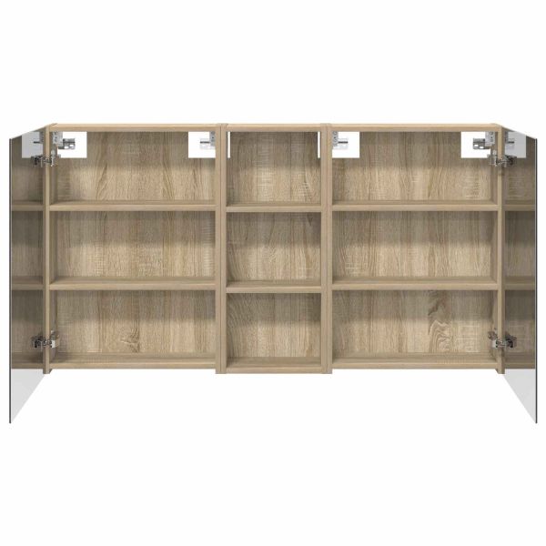 Комплект шкафове за баня с рафт 3 pcs 130 x 14,5 x 70 см