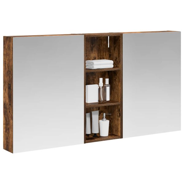 Комплект шкафове за баня с рафт 3 pcs 130 x 14,5 x 70 см