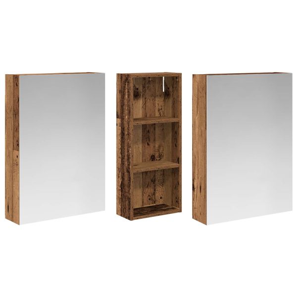 Комплект шкафове за баня с рафт 3 pcs 130 x 14,5 x 70 см