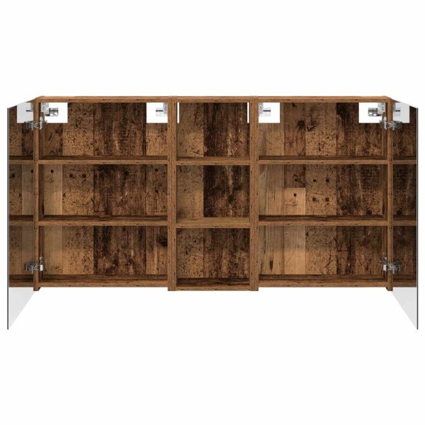 Комплект шкафове за баня с рафт 3 pcs 130 x 14,5 x 70 см