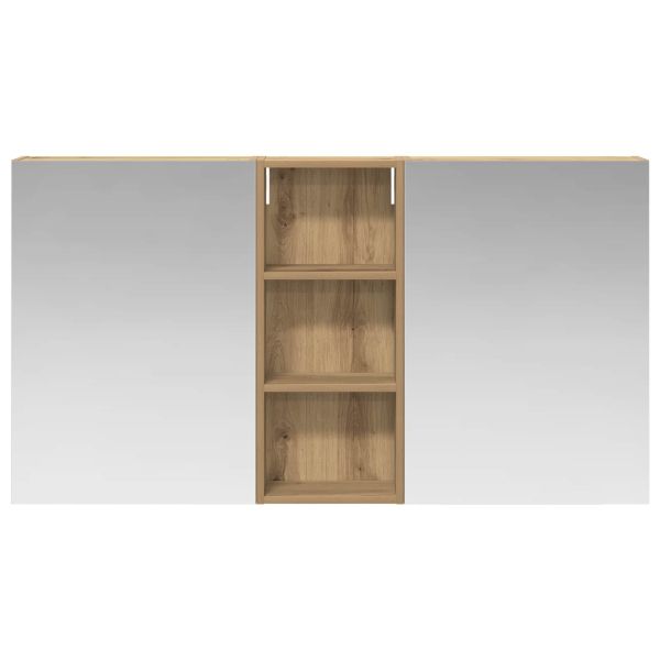 Комплект шкафове за баня с рафт 3 pcs 130 x 14,5 x 70 см