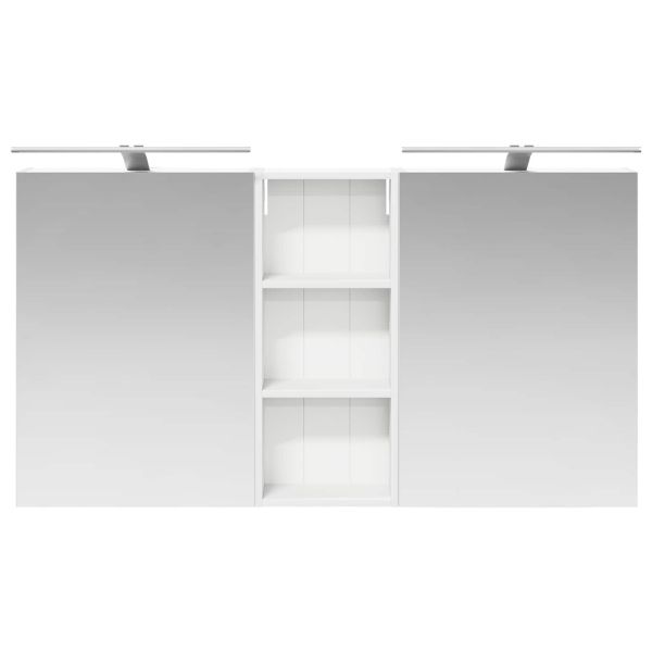 Комплект шкафове за баня с рафт 3 pcs 130 x 14,5 x 70 см