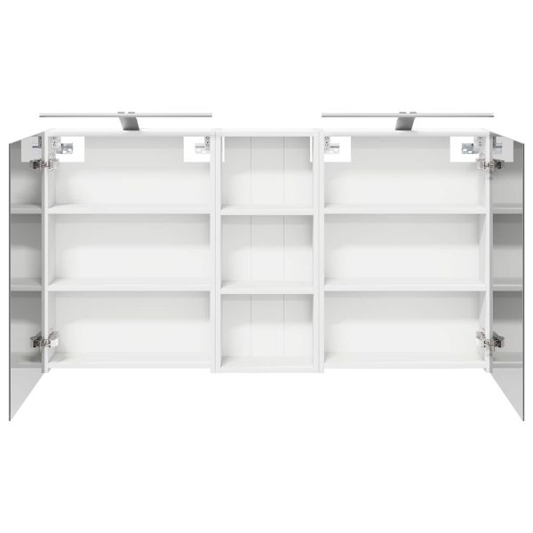 Комплект шкафове за баня с рафт 3 pcs 130 x 14,5 x 70 см