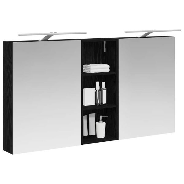 Комплект шкафове за баня с рафт 3 pcs 130 x 14,5 x 70 см