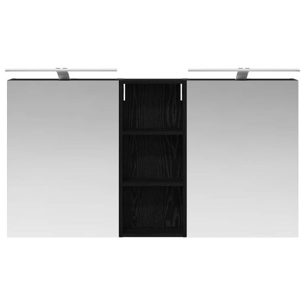 Комплект шкафове за баня с рафт 3 pcs 130 x 14,5 x 70 см