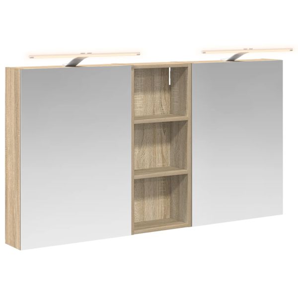 Комплект шкафове за баня с рафт 3 pcs 130 x 14,5 x 70 см