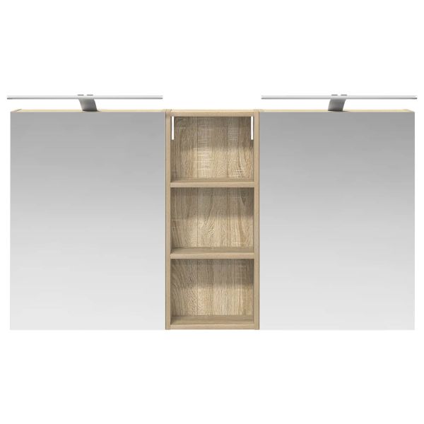 Комплект шкафове за баня с рафт 3 pcs 130 x 14,5 x 70 см