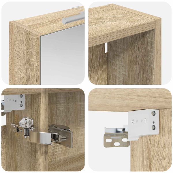 Комплект шкафове за баня с рафт 3 pcs 130 x 14,5 x 70 см