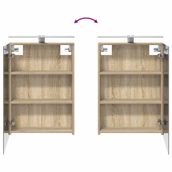 Комплект шкафове за баня с рафт 3 pcs 130 x 14,5 x 70 см