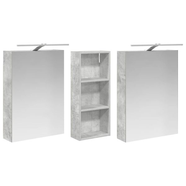 Комплект шкафове за баня с рафт 3 pcs 130 x 14,5 x 70 см