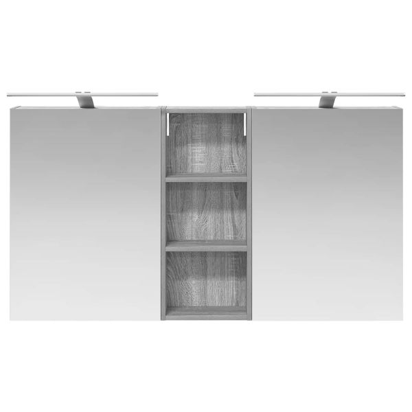 Комплект шкафове за баня с рафт 3 pcs 130 x 14,5 x 70 см