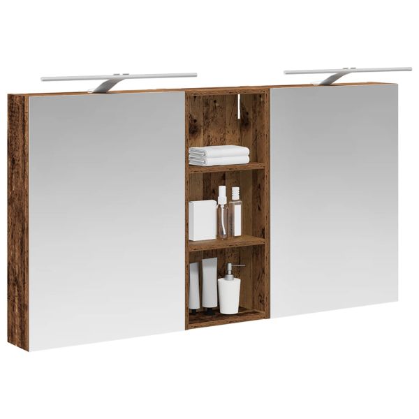 Комплект шкафове за баня с рафт 3 pcs 130 x 14,5 x 70 см