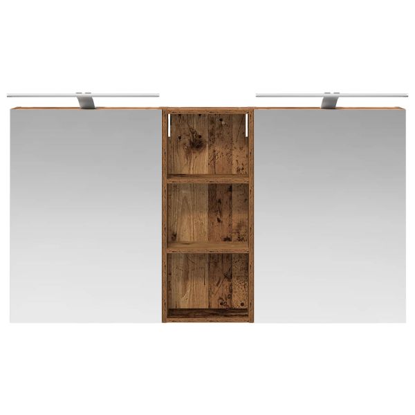 Комплект шкафове за баня с рафт 3 pcs 130 x 14,5 x 70 см