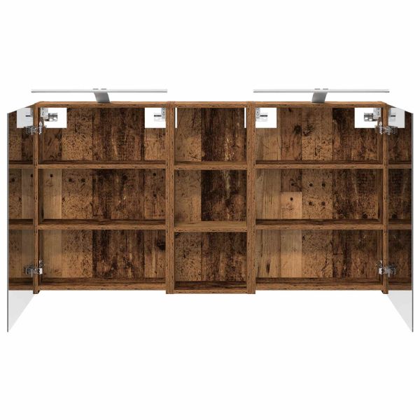 Комплект шкафове за баня с рафт 3 pcs 130 x 14,5 x 70 см