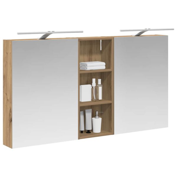 Комплект шкафове за баня с рафт 3 pcs 130 x 14,5 x 70 см