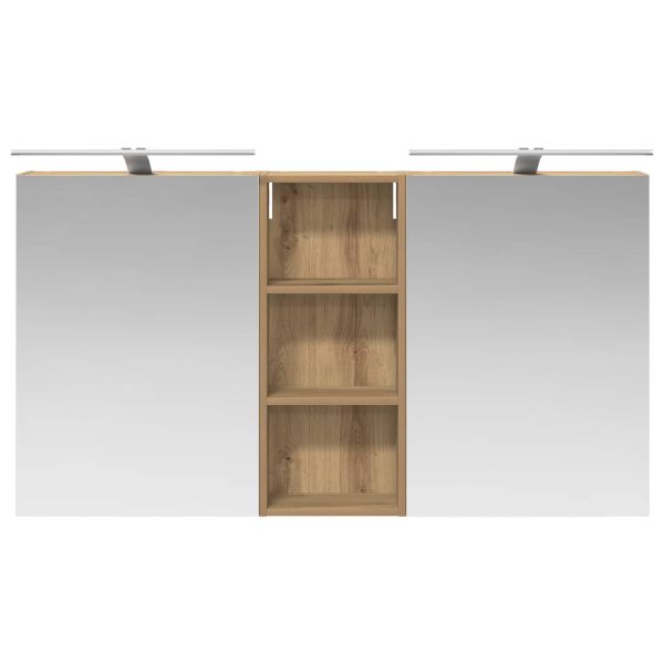 Комплект шкафове за баня с рафт 3 pcs 130 x 14,5 x 70 см