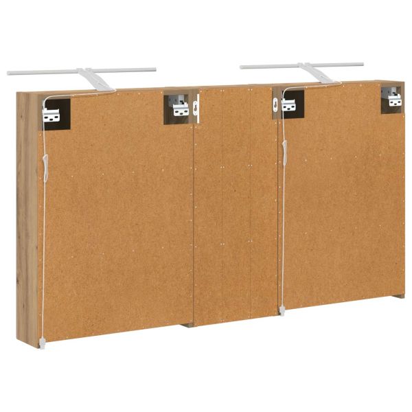 Комплект шкафове за баня с рафт 3 pcs 130 x 14,5 x 70 см