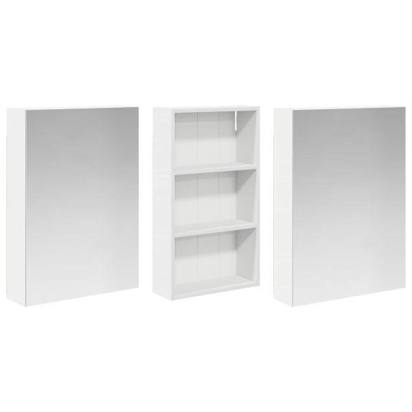 Комплект шкафове за баня с рафт 3 pcs 140 x 14,5 x 70 см