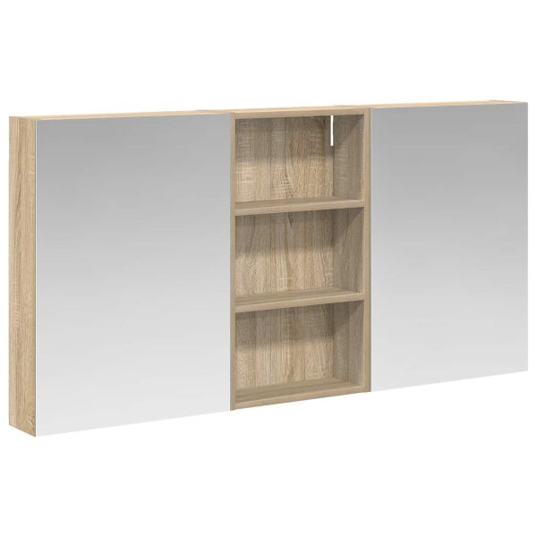 Комплект шкафове за баня с рафт 3 pcs 140 x 14,5 x 70 см