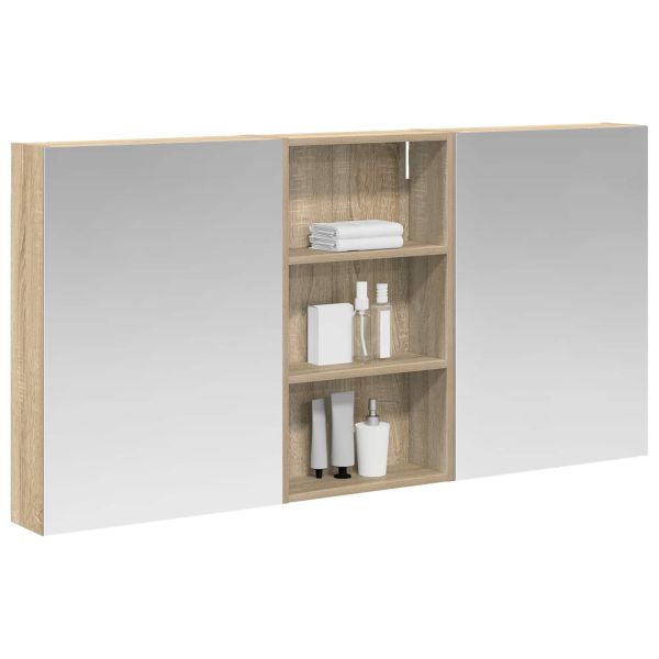 Комплект шкафове за баня с рафт 3 pcs 140 x 14,5 x 70 см