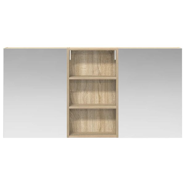 Комплект шкафове за баня с рафт 3 pcs 140 x 14,5 x 70 см