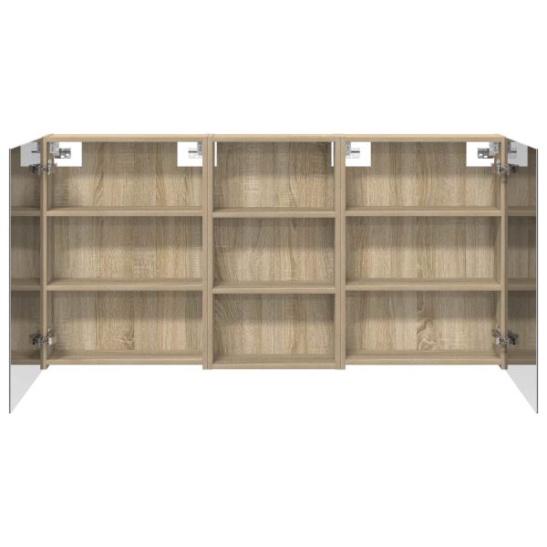 Комплект шкафове за баня с рафт 3 pcs 140 x 14,5 x 70 см