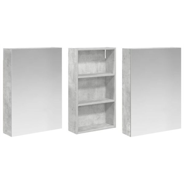 Комплект шкафове за баня с рафт 3 pcs 140 x 14,5 x 70 см