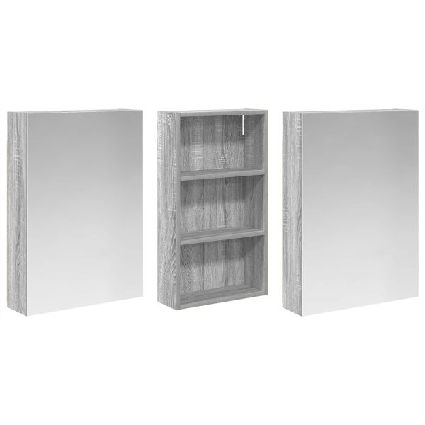 Комплект шкафове за баня с рафт 3 pcs 140 x 14,5 x 70 см