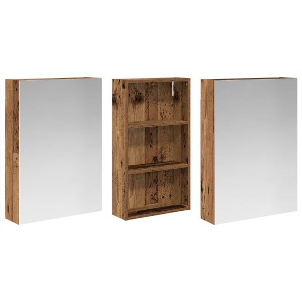 Комплект шкафове за баня с рафт 3 pcs 140 x 14,5 x 70 см