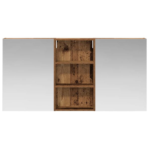 Комплект шкафове за баня с рафт 3 pcs 140 x 14,5 x 70 см