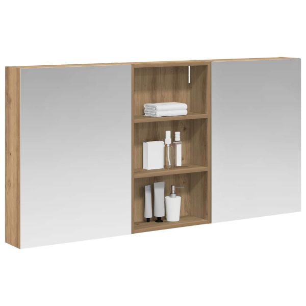 Комплект шкафове за баня с рафт 3 pcs 140 x 14,5 x 70 см