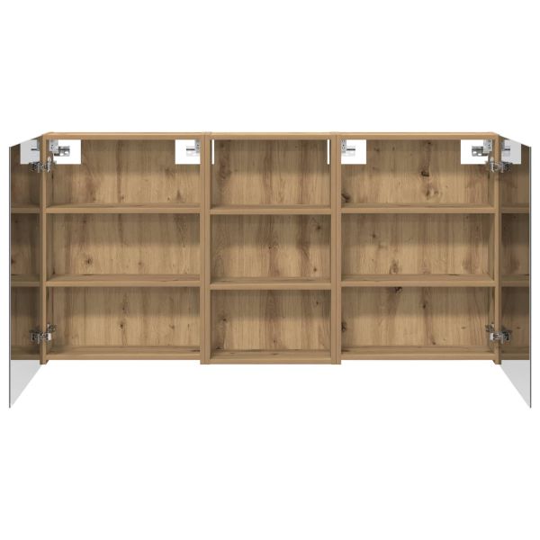 Комплект шкафове за баня с рафт 3 pcs 140 x 14,5 x 70 см