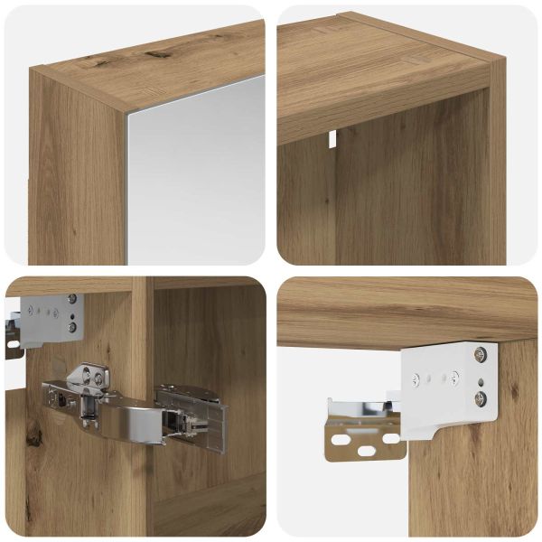 Комплект шкафове за баня с рафт 3 pcs 140 x 14,5 x 70 см