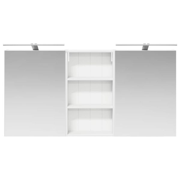 Комплект шкафове за баня с рафт 3 pcs 140 x 14,5 x 70 см