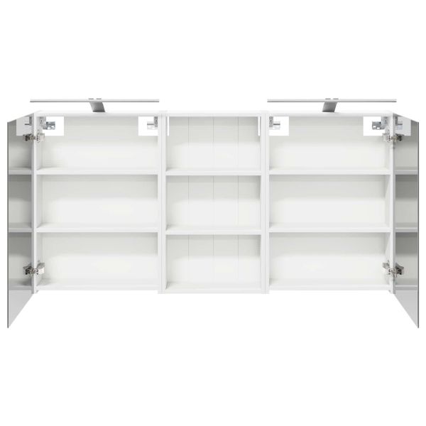 Комплект шкафове за баня с рафт 3 pcs 140 x 14,5 x 70 см