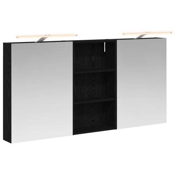 Комплект шкафове за баня с рафт 3 pcs 140 x 14,5 x 70 см