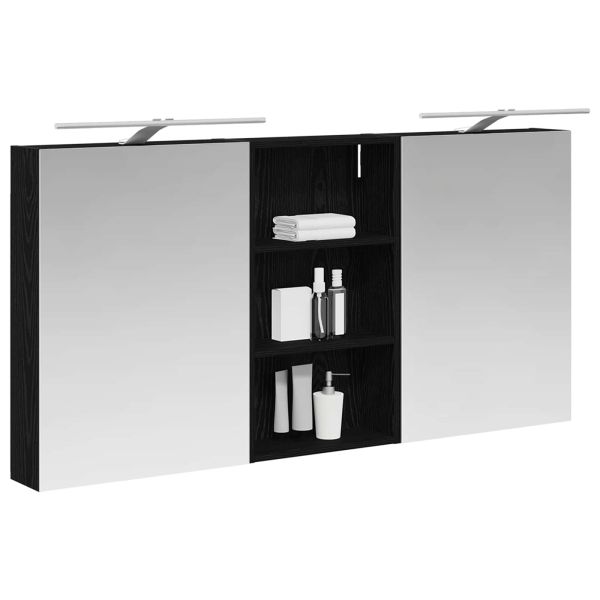 Комплект шкафове за баня с рафт 3 pcs 140 x 14,5 x 70 см