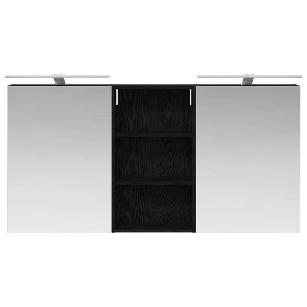 Комплект шкафове за баня с рафт 3 pcs 140 x 14,5 x 70 см