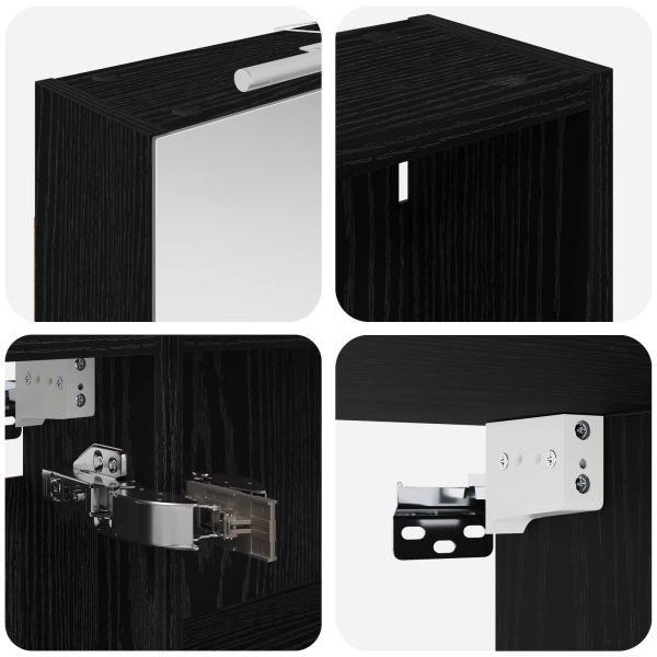 Комплект шкафове за баня с рафт 3 pcs 140 x 14,5 x 70 см