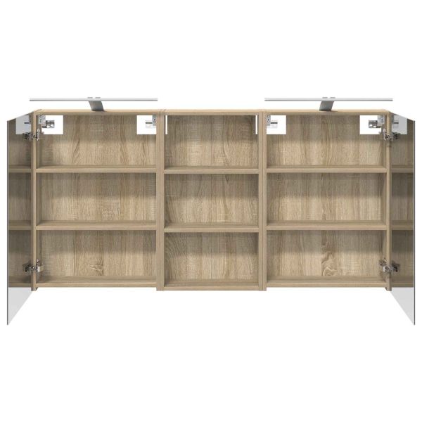 Комплект шкафове за баня с рафт 3 pcs 140 x 14,5 x 70 см