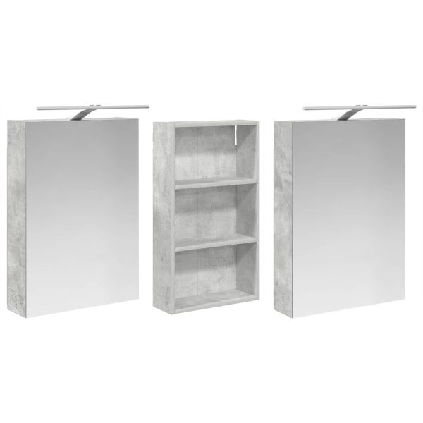 Комплект шкафове за баня с рафт 3 pcs 140 x 14,5 x 70 см