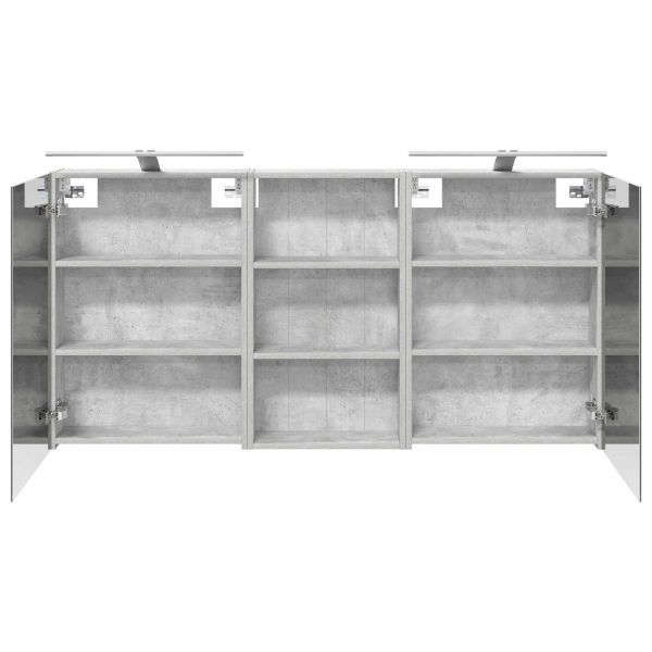 Комплект шкафове за баня с рафт 3 pcs 140 x 14,5 x 70 см