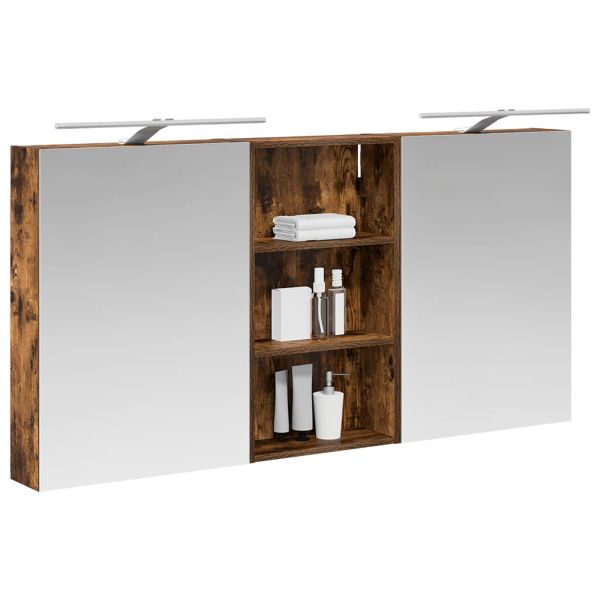 Комплект шкафове за баня с рафт 3 pcs 140 x 14,5 x 70 см