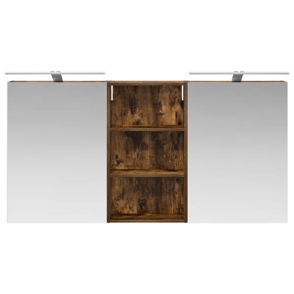 Комплект шкафове за баня с рафт 3 pcs 140 x 14,5 x 70 см