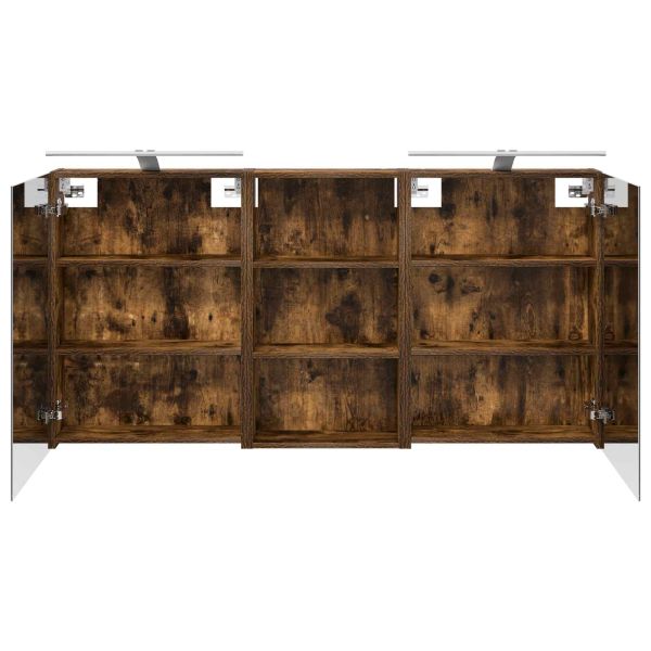 Комплект шкафове за баня с рафт 3 pcs 140 x 14,5 x 70 см