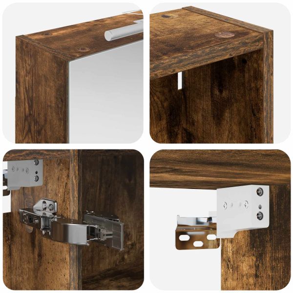 Комплект шкафове за баня с рафт 3 pcs 140 x 14,5 x 70 см