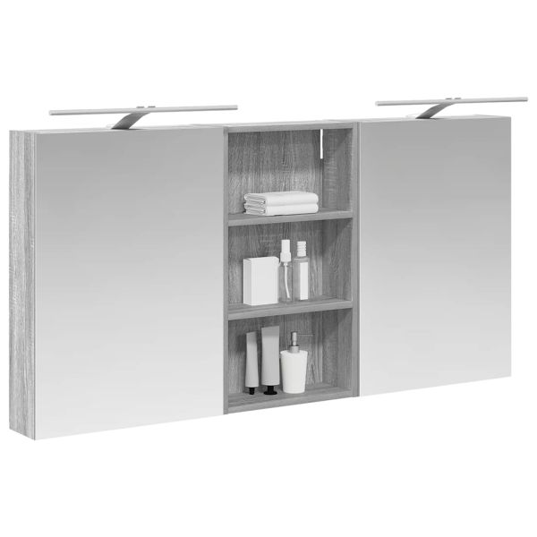 Комплект шкафове за баня с рафт 3 pcs 140 x 14,5 x 70 см