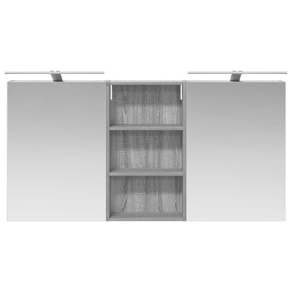 Комплект шкафове за баня с рафт 3 pcs 140 x 14,5 x 70 см