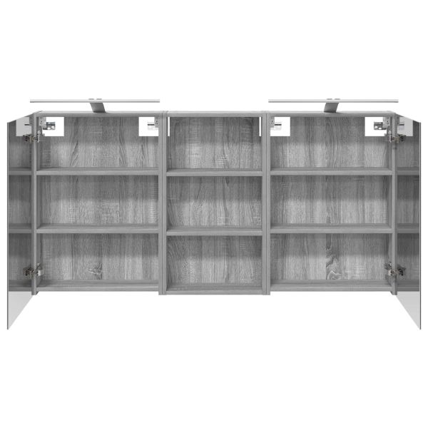 Комплект шкафове за баня с рафт 3 pcs 140 x 14,5 x 70 см